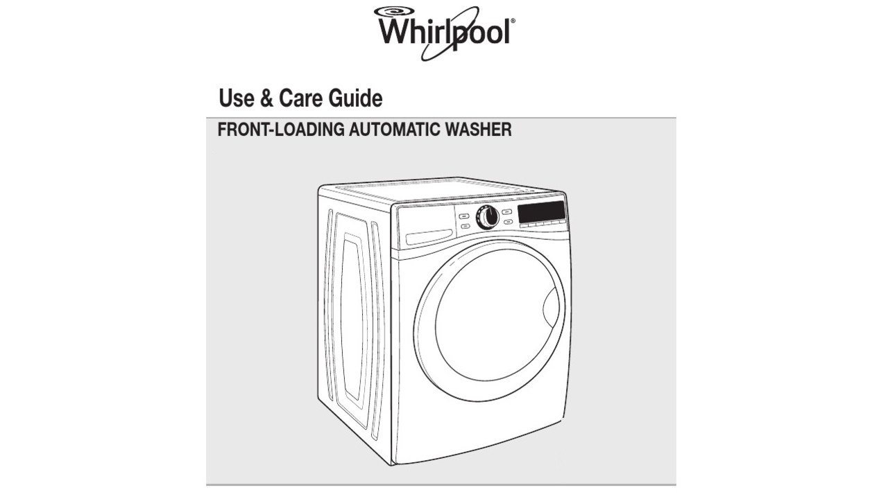 Whirlpool washer user manual