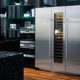 sub-zero builtin refrigerator with a wine cooler
