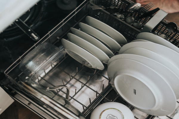 dishes in dishwasher